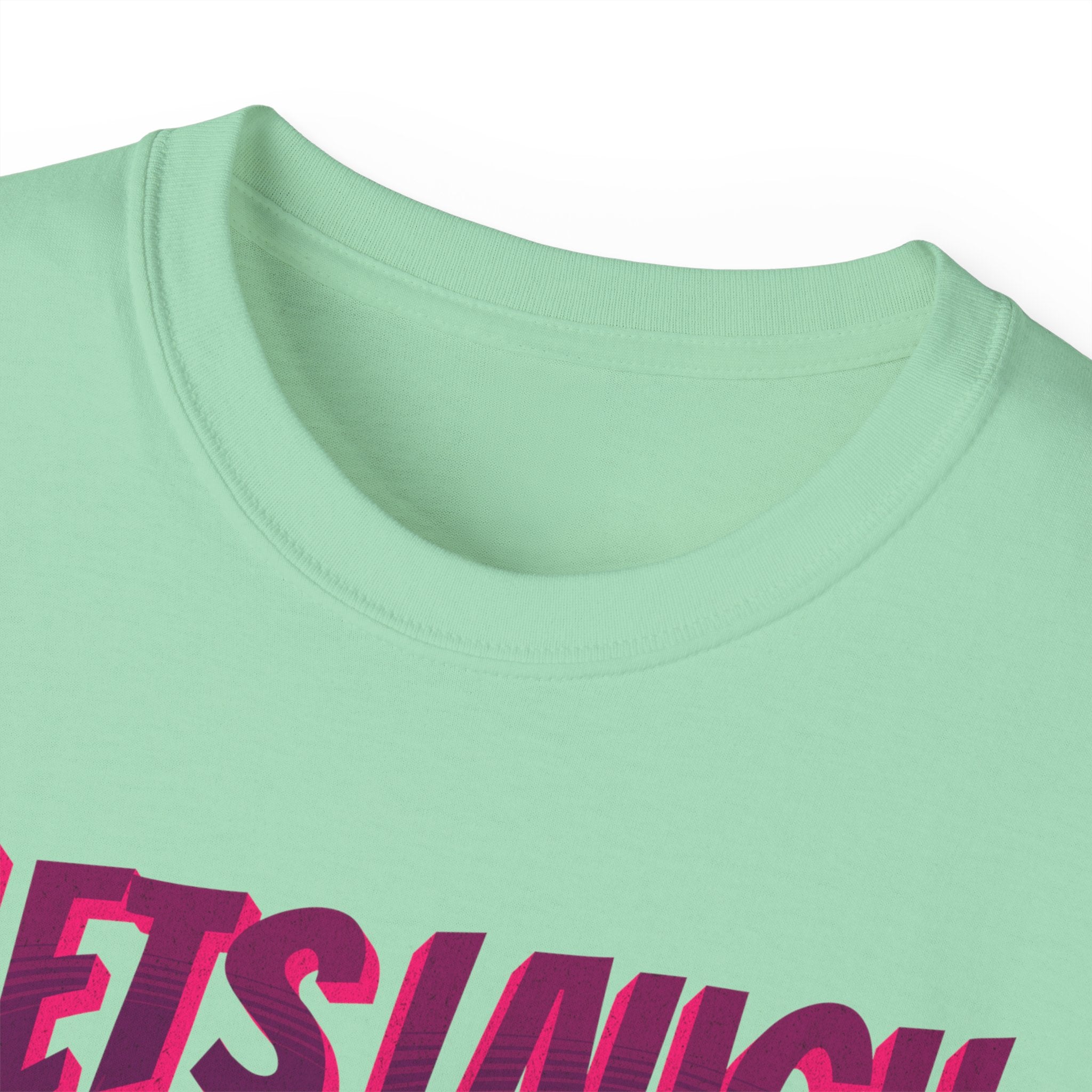 Let's Laugh After Life - Unisex Cotton Crew Tee (Front) - Damned Threads